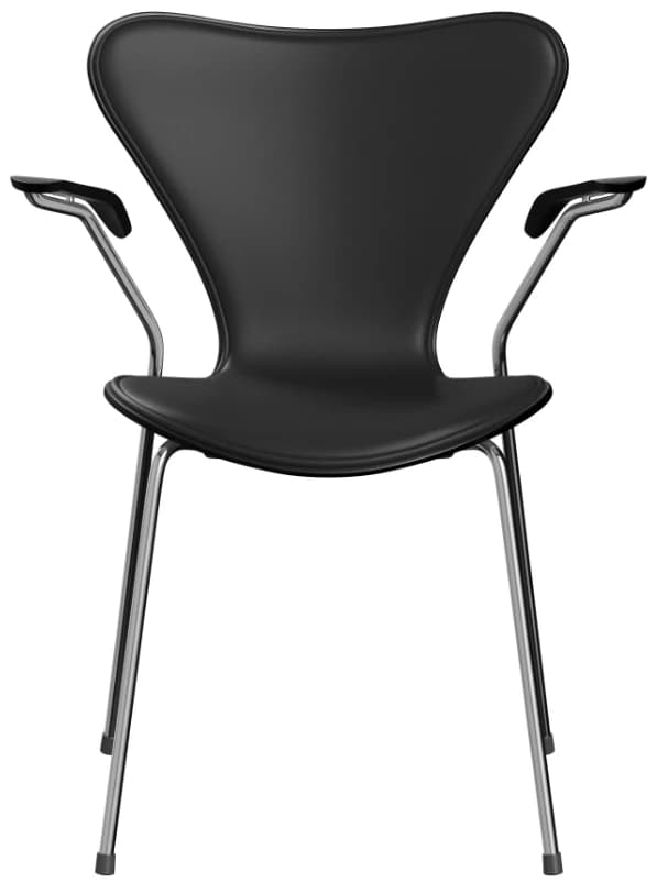 Ghế xoay SERIES 7, W61 x D52 x H90 cm, bọc mặt trước da Soft Leather Black, gỗ Coloured Ash đen, chân thép mạ chrome