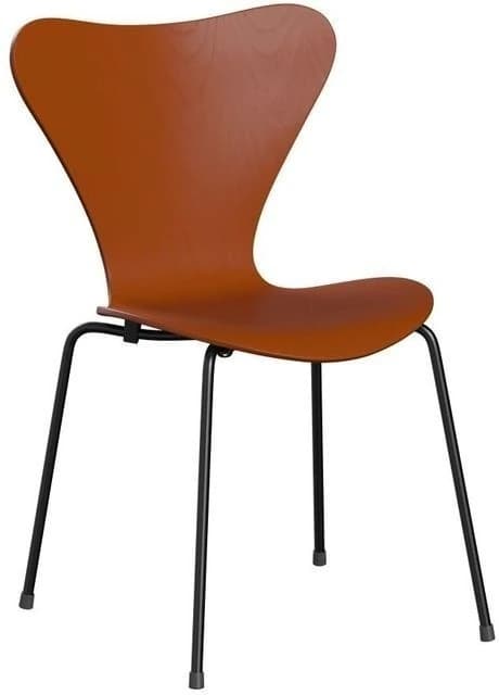 Ghế SERIES 7, 3107, W50 x D52 x H82 cm, Thân Gỗ Coloured Ash Cam Paradise Orange, Chân Sơn Tĩnh Điện Đen